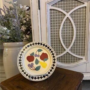 Decorative Fruit Plate with Black and White Border